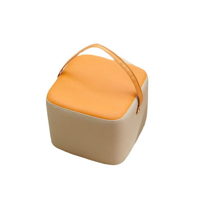 Modern Minimalist Square Solid Wood Plywood Technical Fabric Portable Stackable Low Stool For Living Room