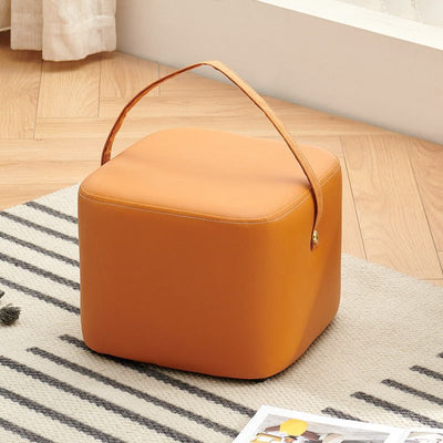 Modern Minimalist Square Solid Wood Plywood Technical Fabric Portable Stackable Low Stool For Living Room