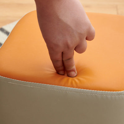 Modern Minimalist Square Solid Wood Plywood Technical Fabric Portable Stackable Low Stool For Living Room