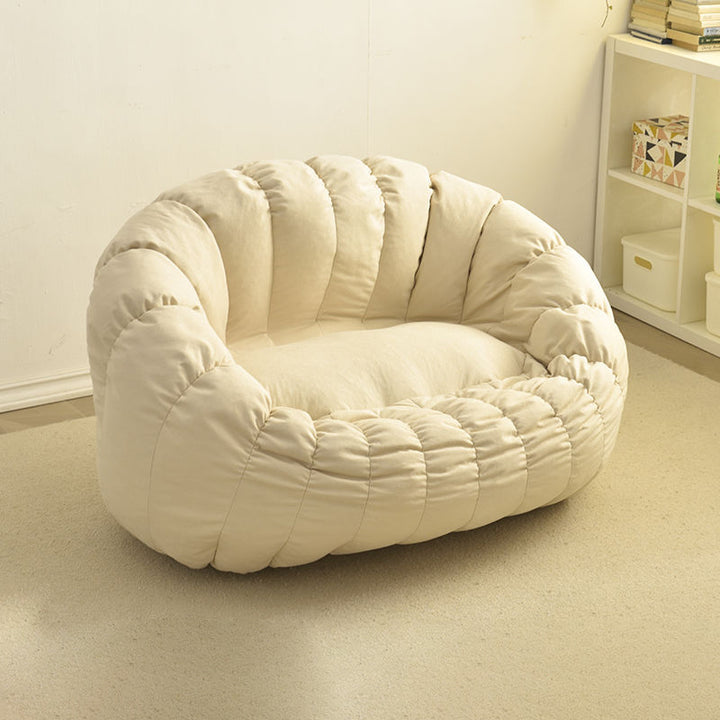Moderner minimalistischer runder Ellipse Schneeflocke Samt feine Baumwollsamt EPS Lazy Sofa Rückenlehne Fußstütze für Wohnzimmer 