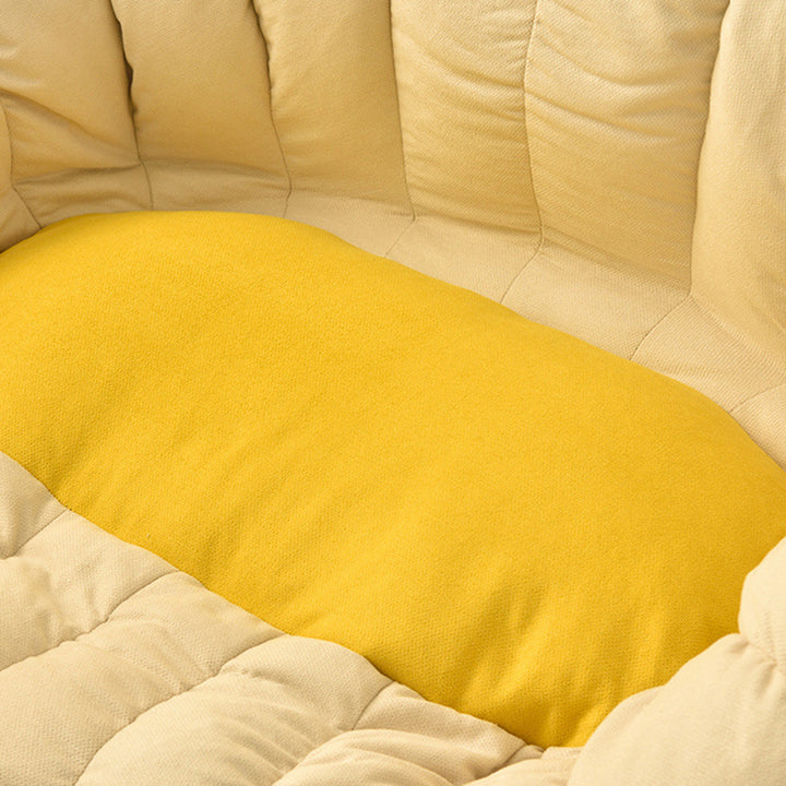 Moderner minimalistischer runder Ellipse Schneeflocke Samt feine Baumwollsamt EPS Lazy Sofa Rückenlehne Fußstütze für Wohnzimmer 