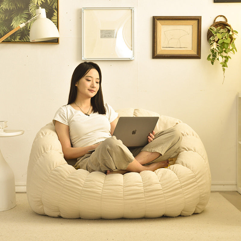 Modern Minimalist Round Ellipse Snowflake Velvet Fine Cotton Velvet EPS Lazy Sofa Backrest Footrest For Living Room