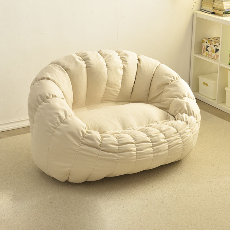 Modern Minimalist Round Ellipse Snowflake Velvet Fine Cotton Velvet EPS Lazy Sofa Backrest Footrest For Living Room