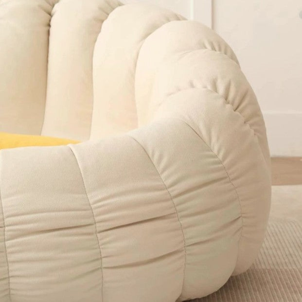 Modern Minimalist Round Ellipse Snowflake Velvet Fine Cotton Velvet EPS Lazy Sofa Backrest Footrest For Living Room