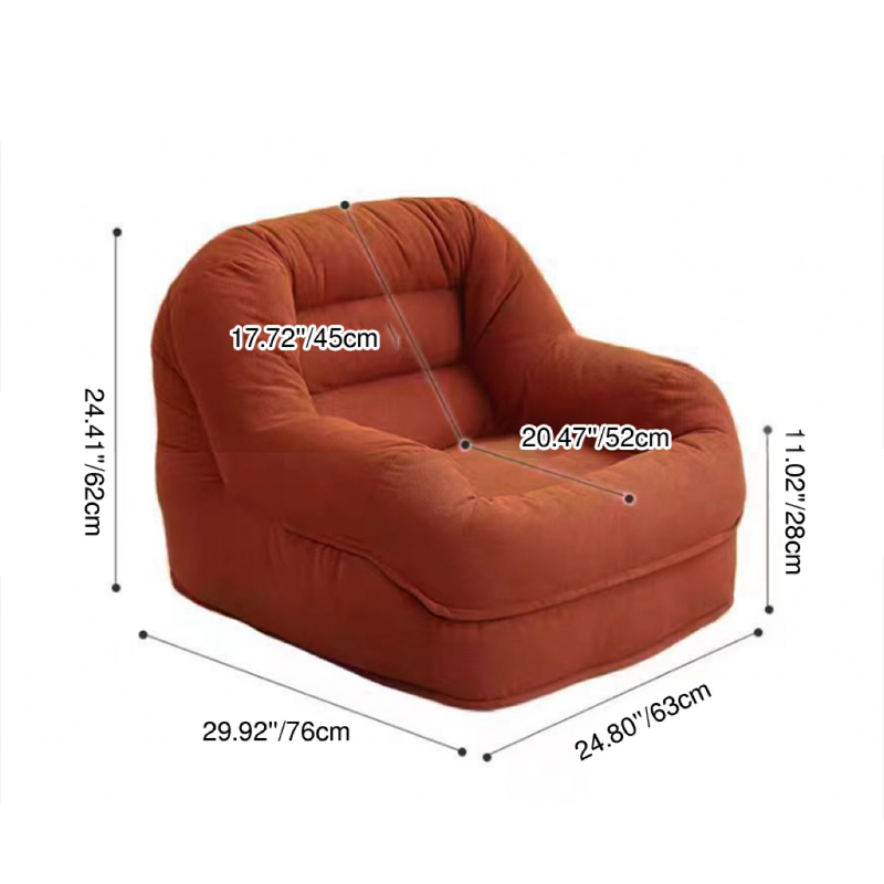 Modern Minimalist Square Rectangular Corduroy EPS Lazy Sofa Backrest Armrest For Living Room