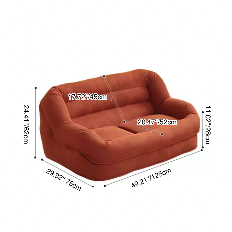 Modern Minimalist Square Rectangular Corduroy EPS Lazy Sofa Backrest Armrest For Living Room