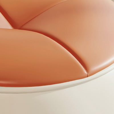 Modern Minimalist Round Nappa Leather Solid Wood Plywood Low Stool For Living Room