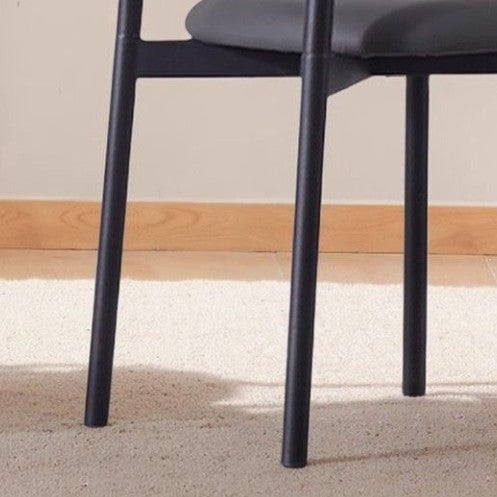 Modern Minimalist Square Rectangular Microfiber Leather Solid Wood Plywood Iron Dining Chair Backrest Armless For Dining Room & Kitchen