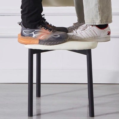 Modern Minimalist Square Rectangular Microfiber Leather Solid Wood Plywood Iron Dining Chair Backrest Armless For Dining Room & Kitchen