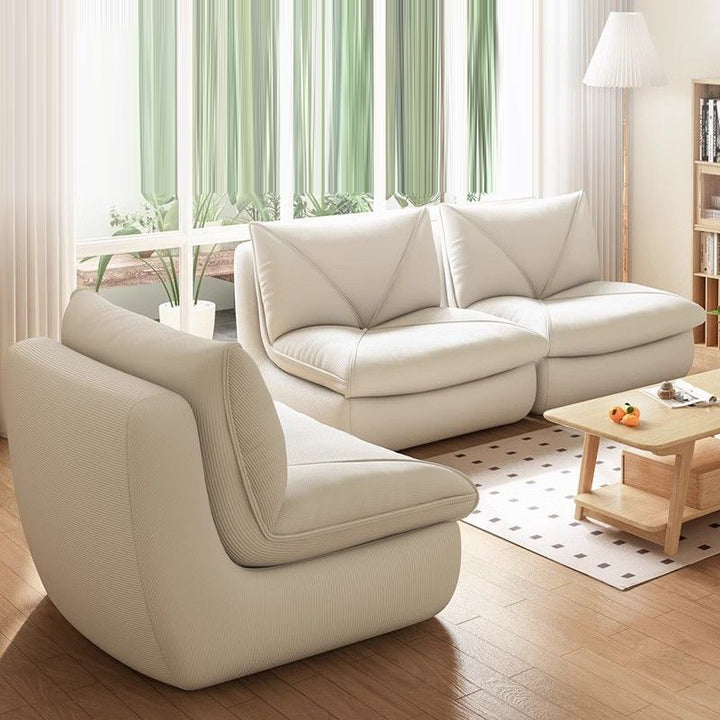 Modern Minimalist Square Rectangular Corduroy Rebound Sponge Compressible Lazy Sofa Backrest Armless For Living Room