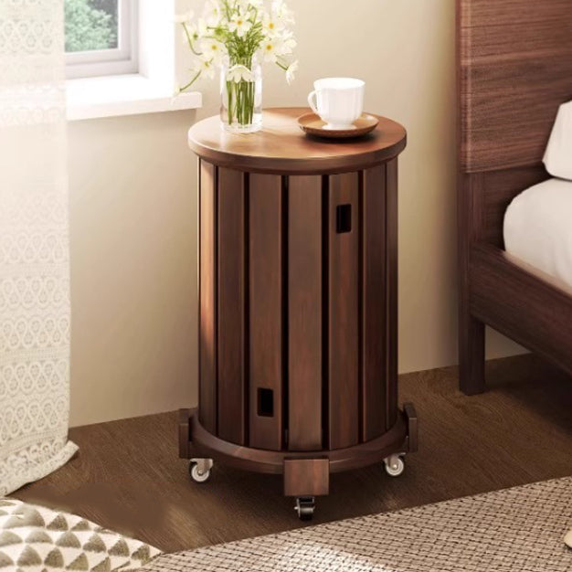 Conjunto de taburetes bajos apilables y movibles de madera de caucho redonda tradicional china para sala de estar 