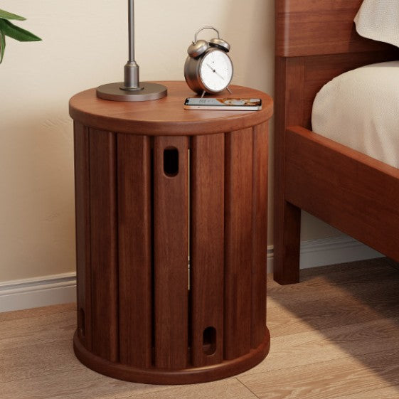 Conjunto de taburetes bajos apilables y movibles de madera de caucho redonda tradicional china para sala de estar 