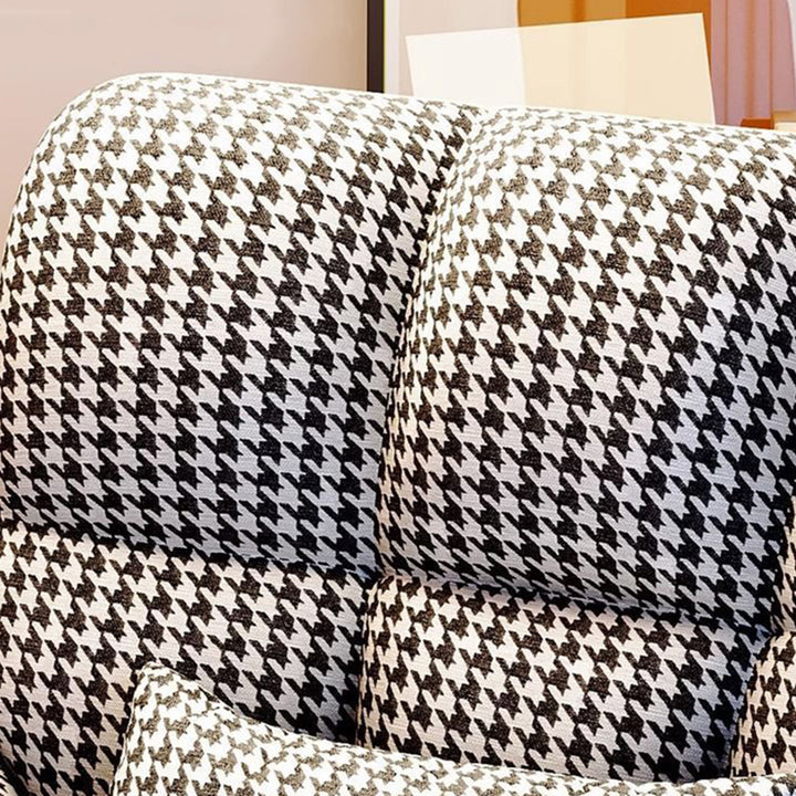 Moderno Minimalista Cuadrado Rectangular Algodón-lino Terciopelo Hierro Taburete Tocador Giratorio 360° Respaldo Apoyabrazos Para Dormitorio 