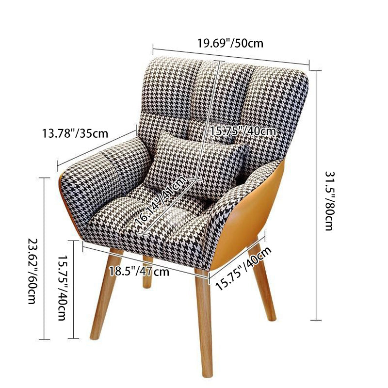 Moderno Minimalista Cuadrado Rectangular Algodón-lino Terciopelo Hierro Taburete Tocador Giratorio 360° Respaldo Apoyabrazos Para Dormitorio 