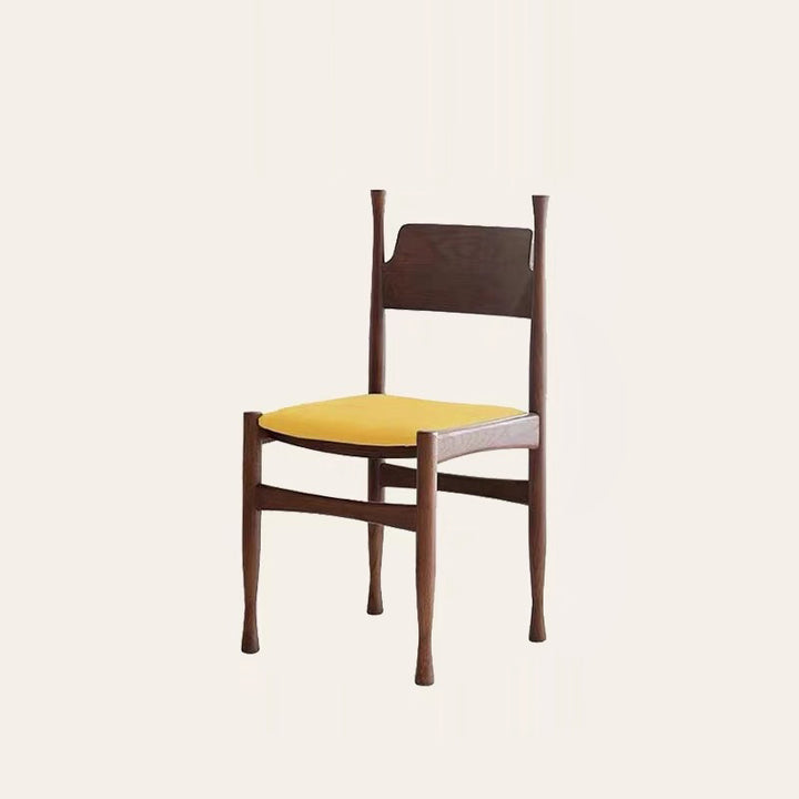 Contemporary Retro Square Velvet Rubberwood Dining Chair Backrest Armless For Dining Room &amp; Kitchen