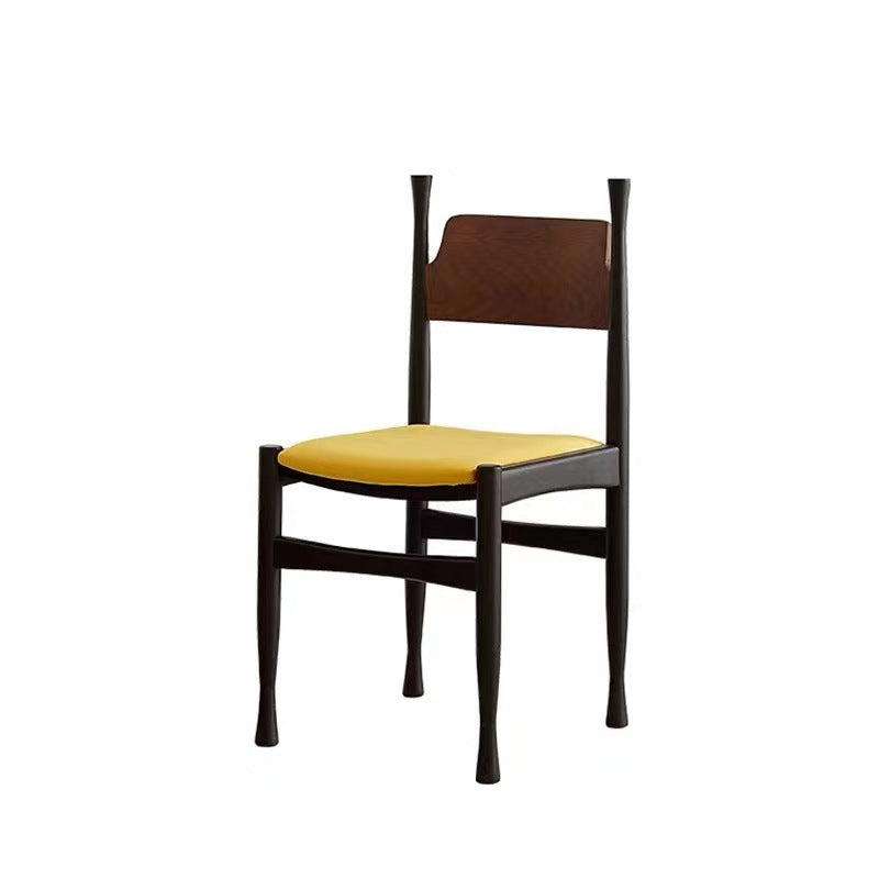 Contemporary Retro Square Velvet Rubberwood Dining Chair Backrest Armless For Dining Room &amp; Kitchen