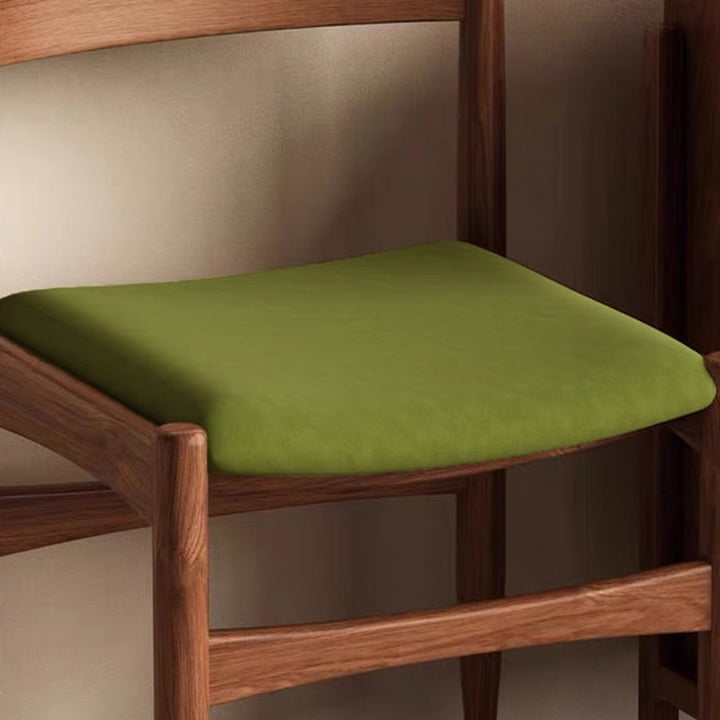 Contemporary Retro Square Velvet Rubberwood Dining Chair Backrest Armless For Dining Room &amp; Kitchen