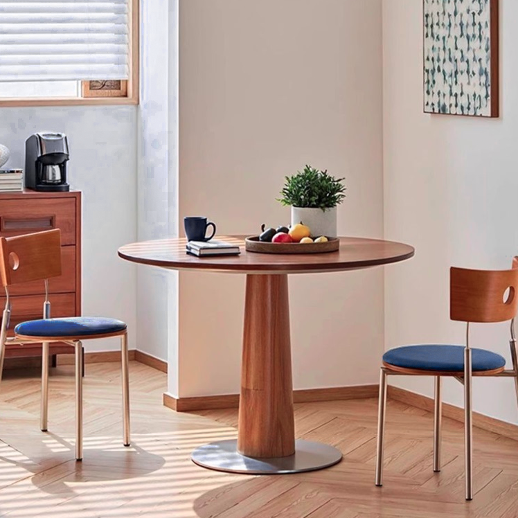 Moderner nordischer Esszimmerstuhl mit runder Rückenlehne aus Samt, Birkenholz und Eisen, ohne Armlehnen, für Esszimmer &amp; Küche 