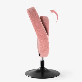 Modern Minimalist Round Lamb Fleece Carbon Steel Height Adjustable Foldable 360°Swivel Vanity Stool Backless Armless For Bedroom