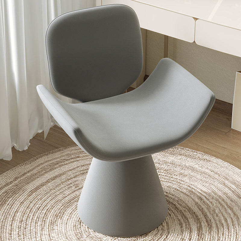 Modern Minimalist Square Rectangular Matte Velvet Solid Wood 360°Swivel Vanity Stool Backrest Armrest For Bedroom