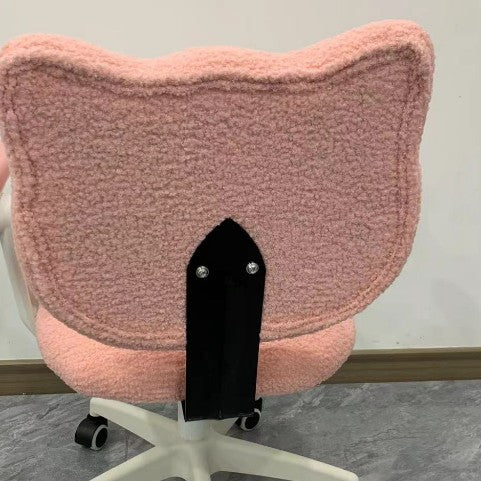 Moderner minimalistischer quadratischer Lammfleece Massivholz Sperrholz Eisen Stahl 360° drehbarer höhenverstellbarer Schreibtischstuhl Rückenlehne ohne Armlehnen für Home Office 
