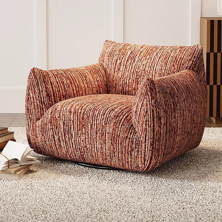 Zeitgenössischer nordischer quadratischer rechteckiger Chenille Massivholz 360° drehbarer Akzentstuhl Rückenlehne Armlehne für Wohnzimmer 