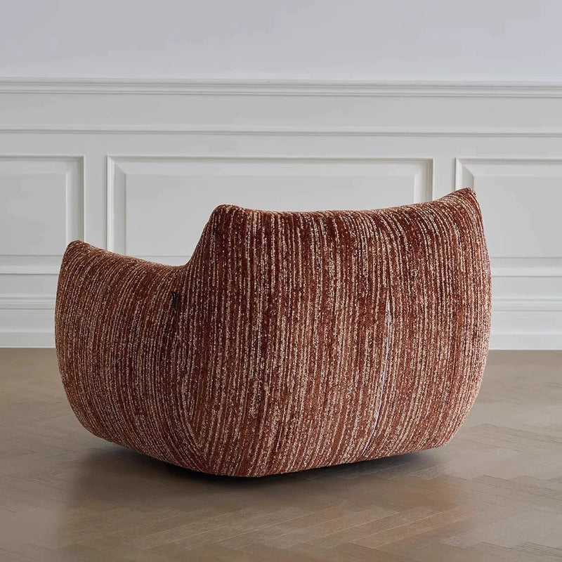 Contemporary Nordic Square Rectangular Chenille Solid Wood 360°Swivel Accent Chair Backrest Armrest For Living Room