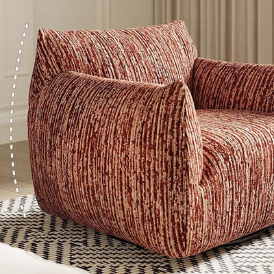 Contemporary Nordic Square Rectangular Chenille Solid Wood 360°Swivel Accent Chair Backrest Armrest For Living Room