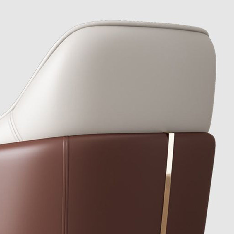 Chaise de salle à manger moderne minimaliste carrée rectangulaire en cuir à gratter pour chat, bois de hêtre et acier au carbone, avec dossier et accoudoirs, pour salle à manger et cuisine 