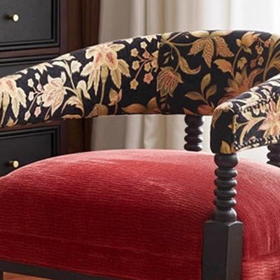 Contemporary Retro Square Rectangular Ash Wood Ramie Fabric Accent Chair Backrest Armless For Living Room