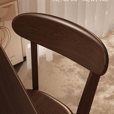 Traditional Chinese Square Rectangular Rubberwood Dining Chair Backrest Armless For Dining Room & Kitchen