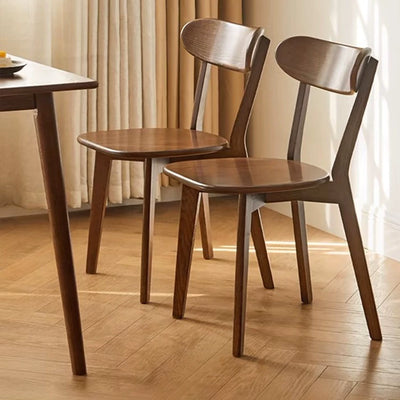 Traditional Chinese Square Rectangular Rubberwood Dining Chair Backrest Armless For Dining Room & Kitchen