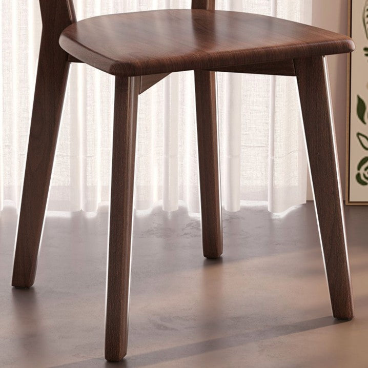 Traditional Chinese Square Rectangular Rubberwood Dining Chair Backrest Armless For Dining Room & Kitchen