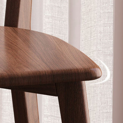 Traditional Chinese Square Rectangular Rubberwood Dining Chair Backrest Armless For Dining Room & Kitchen