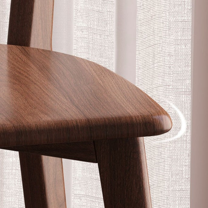 Traditional Chinese Square Rectangular Rubberwood Dining Chair Backrest Armless For Dining Room & Kitchen