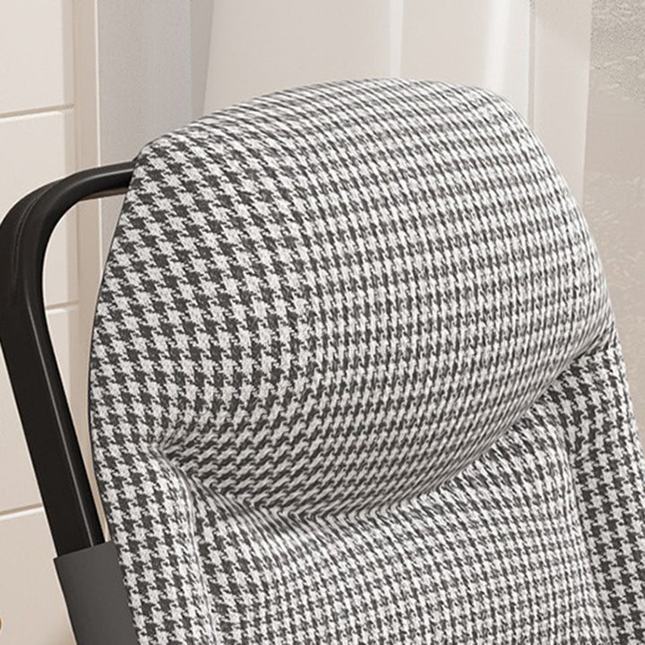 Moderner minimalistischer quadratischer rechteckiger Klappsessel aus Baumwoll-Leinen-Mischgewebe, Kunstfaser, Polyesterfaser und Eisen mit Rückenlehne und Armlehnen für das Wohnzimmer 