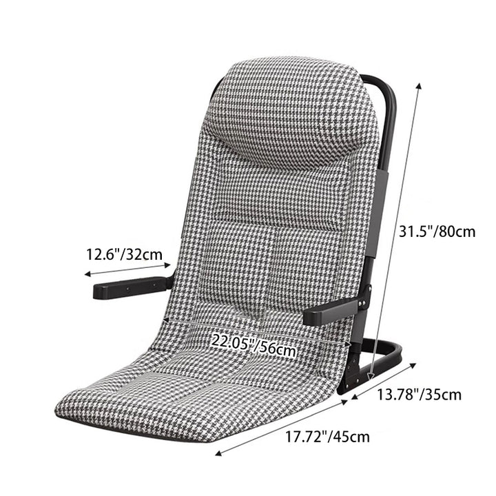 Moderner minimalistischer quadratischer rechteckiger Klappsessel aus Baumwoll-Leinen-Mischgewebe, Kunstfaser, Polyesterfaser und Eisen mit Rückenlehne und Armlehnen für das Wohnzimmer 