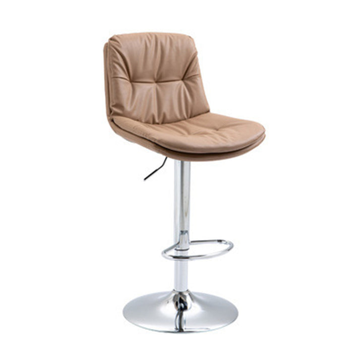 Moderner minimalistischer quadratischer rechteckiger Barhocker aus Kunstleder mit Massivholz und Sperrholz, drehbar, höhenverstellbar, Rückenlehne, ohne Armlehnen für Esszimmer &amp; Küche 