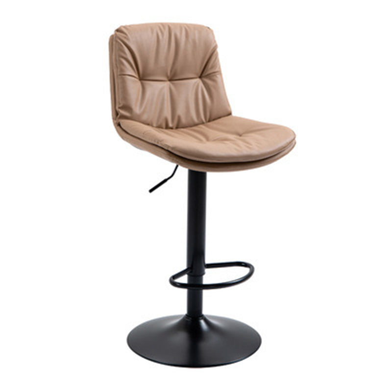 Moderner minimalistischer quadratischer rechteckiger Barhocker aus Kunstleder mit Massivholz und Sperrholz, drehbar, höhenverstellbar, Rückenlehne, ohne Armlehnen für Esszimmer &amp; Küche 