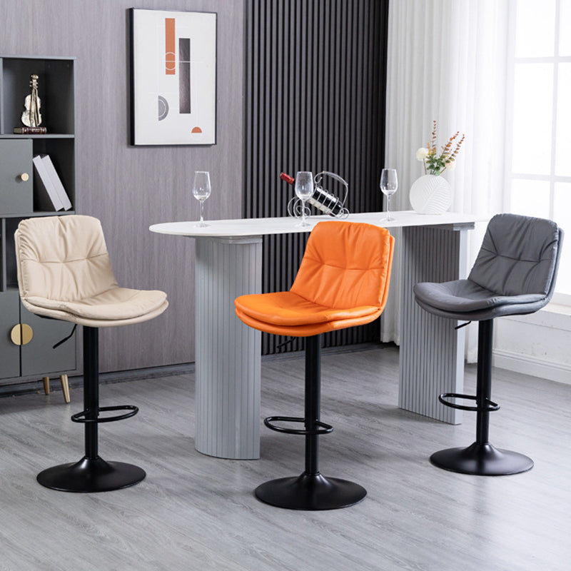 Moderner minimalistischer quadratischer rechteckiger Barhocker aus Kunstleder mit Massivholz und Sperrholz, drehbar, höhenverstellbar, Rückenlehne, ohne Armlehnen für Esszimmer &amp; Küche 