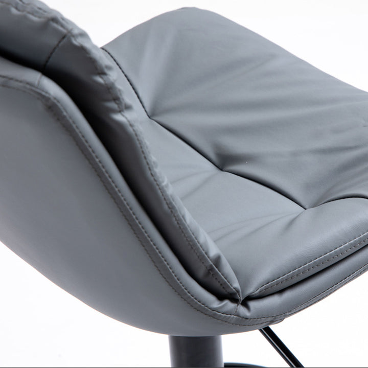 Moderner minimalistischer quadratischer rechteckiger Barhocker aus Kunstleder mit Massivholz und Sperrholz, drehbar, höhenverstellbar, Rückenlehne, ohne Armlehnen für Esszimmer &amp; Küche 