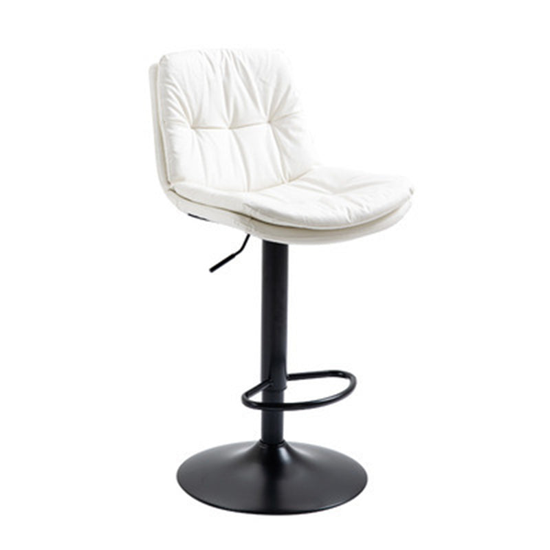 Moderner minimalistischer quadratischer rechteckiger Barhocker aus Kunstleder mit Massivholz und Sperrholz, drehbar, höhenverstellbar, Rückenlehne, ohne Armlehnen für Esszimmer &amp; Küche 