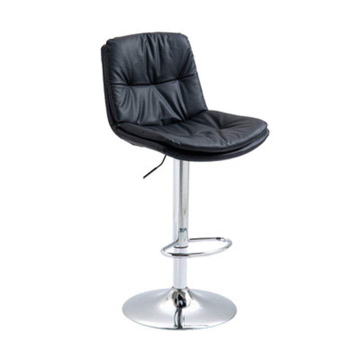 Moderner minimalistischer quadratischer rechteckiger Barhocker aus Kunstleder mit Massivholz und Sperrholz, drehbar, höhenverstellbar, Rückenlehne, ohne Armlehnen für Esszimmer &amp; Küche 