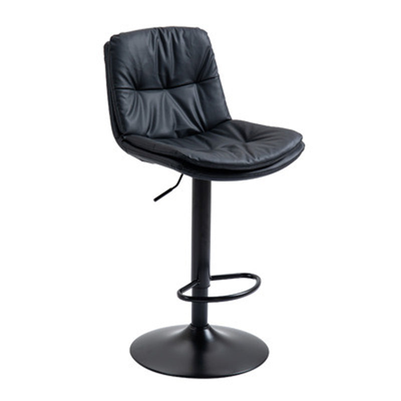 Moderner minimalistischer quadratischer rechteckiger Barhocker aus Kunstleder mit Massivholz und Sperrholz, drehbar, höhenverstellbar, Rückenlehne, ohne Armlehnen für Esszimmer &amp; Küche 