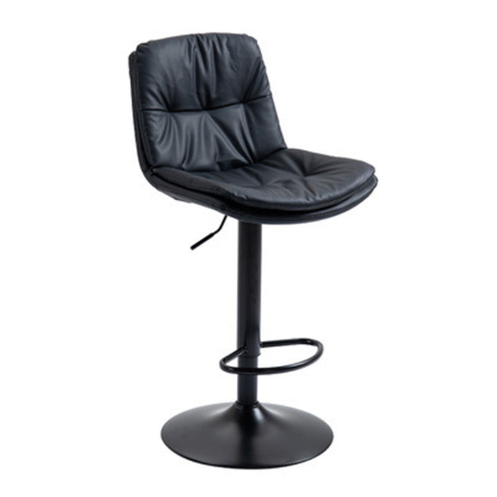 Moderner minimalistischer quadratischer rechteckiger Barhocker aus Kunstleder mit Massivholz und Sperrholz, drehbar, höhenverstellbar, Rückenlehne, ohne Armlehnen für Esszimmer &amp; Küche 