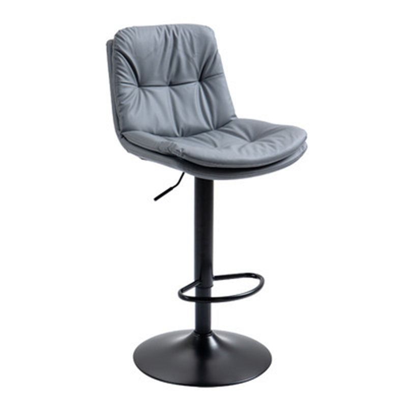 Moderner minimalistischer quadratischer rechteckiger Barhocker aus Kunstleder mit Massivholz und Sperrholz, drehbar, höhenverstellbar, Rückenlehne, ohne Armlehnen für Esszimmer &amp; Küche 
