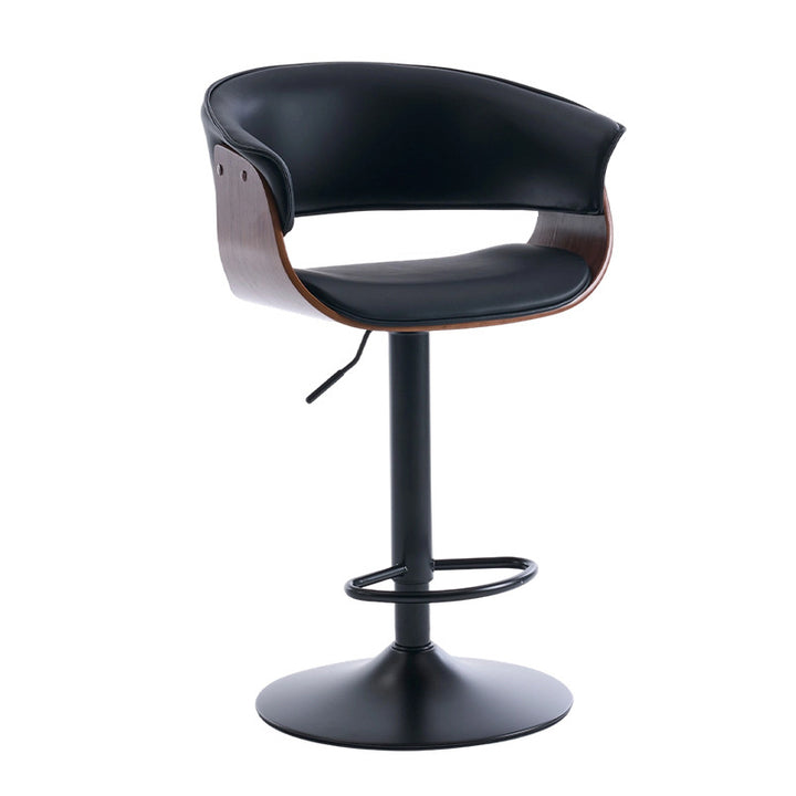 Moderner minimalistischer quadratischer rechteckiger Barhocker aus Silikonleder, Massivholz, Eisen, drehbar, höhenverstellbar, mit Rückenlehne und Armlehne für Esszimmer &amp; Küche 