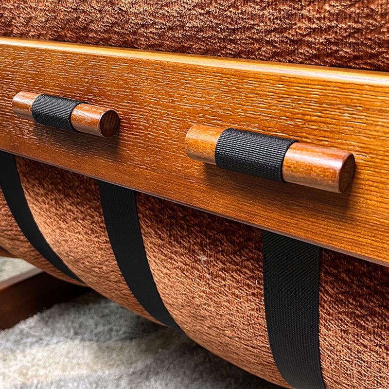 Silla de acento contemporánea retro cuadrada rectangular de madera de fresno con chenilla removible, respaldo y reposabrazos para sala de estar 
