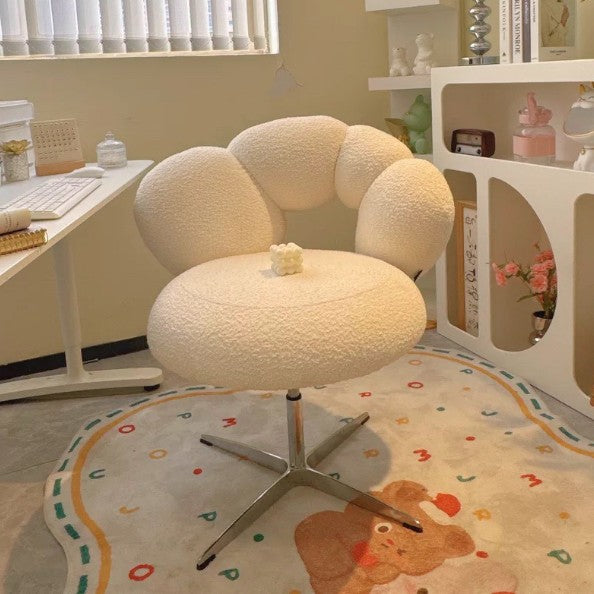 Taburete de tocador giratorio de 360° ajustable en altura sin respaldo para dormitorio de acero al carbono con respaldo sin brazos de terciopelo de lana redonda minimalista moderna 