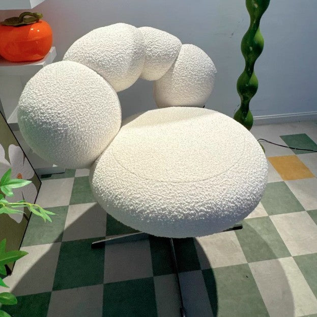 Taburete de tocador giratorio de 360° ajustable en altura sin respaldo para dormitorio de acero al carbono con respaldo sin brazos de terciopelo de lana redonda minimalista moderna 